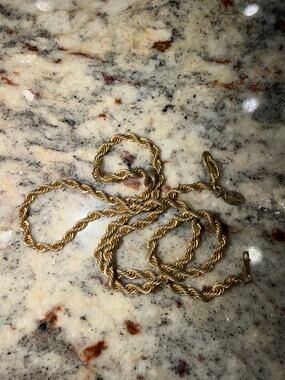 Ambassador Gold Tone Rope Chain Necklace